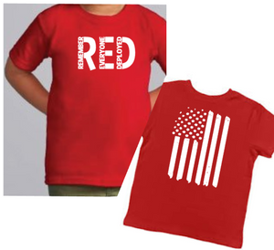 YOUTH - Children R.E.D. Remember Everyone Deployed Short Sleeve Shirt. - anthem-graphix
