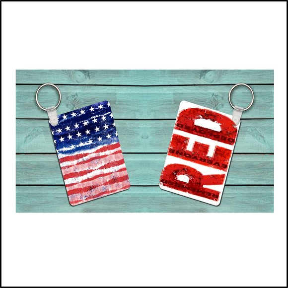 RED Remember Everyone Deployed Keychain Double Sided Aluminum | 6 choices | Military Support | Deployments | Patriotic | USA