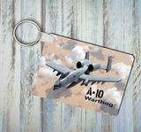 A10 Warthog Double Sided Aluminum Keychain - USA - US Military - USAF