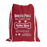 Personalized Santa Sack for Pet, Dog Santa Sack Stocking Christmas Bag Xmas Treat Gift Bag