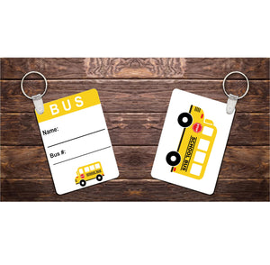 Bus Rider Child's Back Pack Tag Double Sided School Bag Tag | Diaper Bag Tag | Small Luggage Tag | Personalized Bag