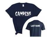 Camping Shirt with Name Option, Camp Lover, Trees, Tent, Camp Fire, Stars, Adventure, Hiking, Camper Shirt