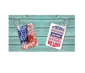 In this House we do Deployments - We Love - Double Sided Aluminum Keychain - Military Family