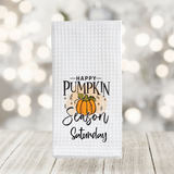Fall Kitchen Waffle Towel SET - Days of the Week Buy as a Set or Individually - Pumpkin Spice Harvest Season Pumpkin Patch