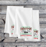 Christmas Kitchen Waffle Towel, Farmhouse waffle towels