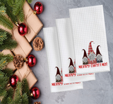 Christmas Waffle Weave Kitchen Towels Hand Towel Sets Buffalo Plaid Gnomes Merry Christmas Kitchen Tea Towel White Microfiber