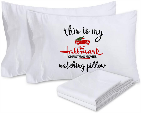 THIS IS MY Christmas Movie Pillow, Merry Christmas Standard Size Pillowcase, Christmas Movie Pillowcase