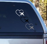 Love to Fly Heart with Plane Decal  - Window Decal - Air Force - Aircraft Decal - anthem-graphix