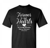 Memorial Shirt, Forever in Our Hearts Personalized Unisex T-shirt