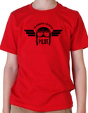red Toddler Pilot in Training Shirt with Pilot Goggles and cap Design - anthem-graphix