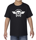 Youth Pilot in Training Shirt with Pilot Goggles and Cap design - anthem-graphix