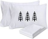 Plaid Christmas Tree Pillowcase Cover, Plaid Tree Trio