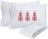 Plaid Christmas Tree Pillowcase Cover, Plaid Tree Trio