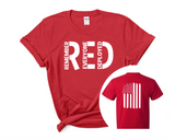 RED Remember Everyone Deployed Unisex Short Sleeve Shirt.