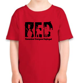 YOUTH - Rustic - Support Our Troops - Wear RED on Friday  - Remember Everyone Deployed - anthem-graphix