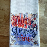Stars and Stripes Forever Waffle Kitchen Towels, Patriotic Decor for home