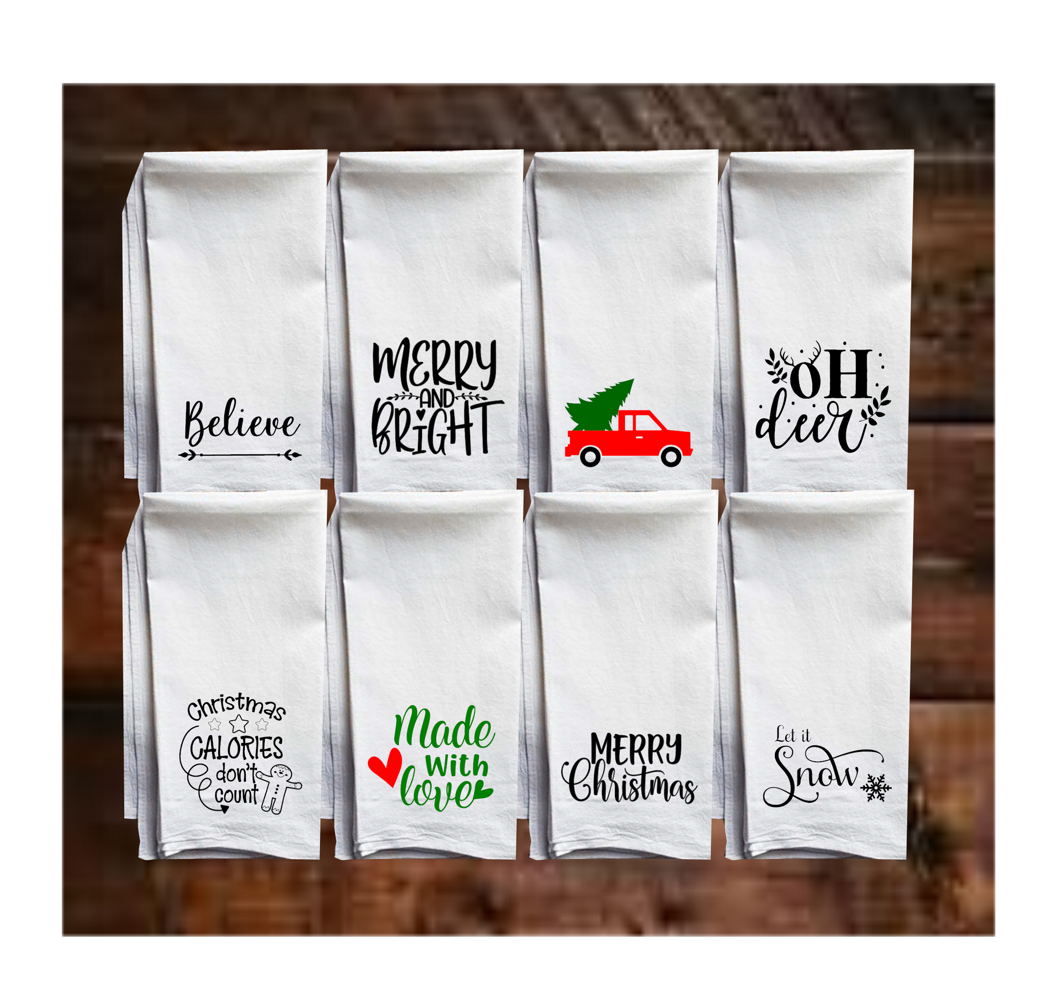 Christmas Individual Designs Flour Sack Towel Dish Towel Funny sayings –  Anthem Graphix