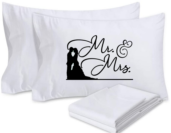 Mr. & Mrs. Husband Wife Pillowcase Cover, Decorative Pillow Cover Bedroom Decor, Wedding Gift