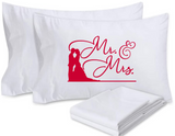 Mr. & Mrs. Husband Wife Pillowcase Cover, Decorative Pillow Cover Bedroom Decor, Wedding Gift
